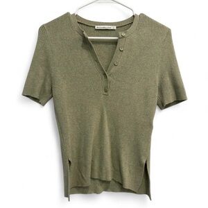 Abercrombie & Fitch Ribbed Knit Henley Sweater Top